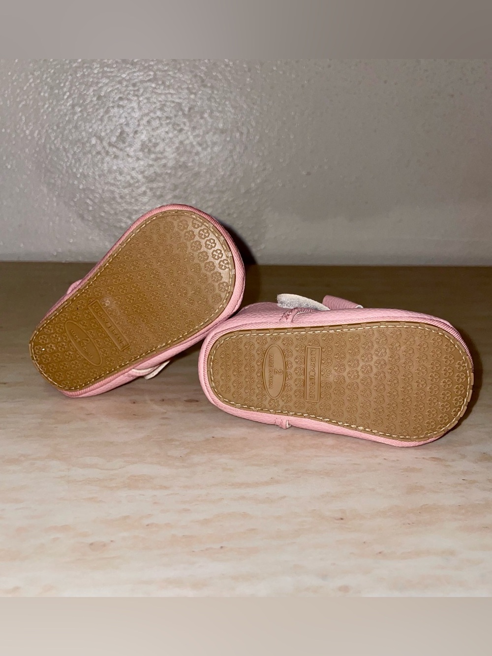 Lucky Brand Pink Bow Mary Jane Baby Walker Shoes - Picture 3 of 8